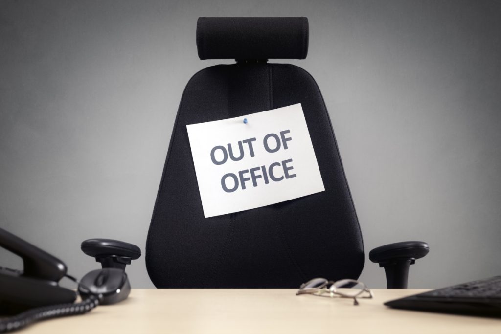 out of office Outlook message
